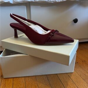 Elegant Burgundy Slingback Heels